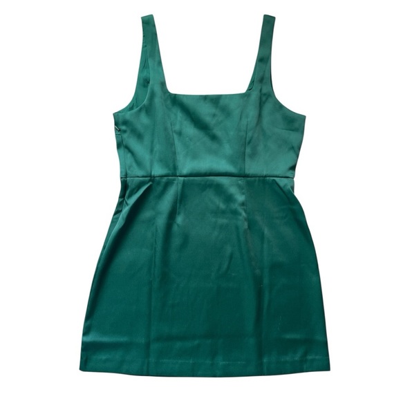 A New Day Emerald Satin Mini Dress - Picture 1 of 4